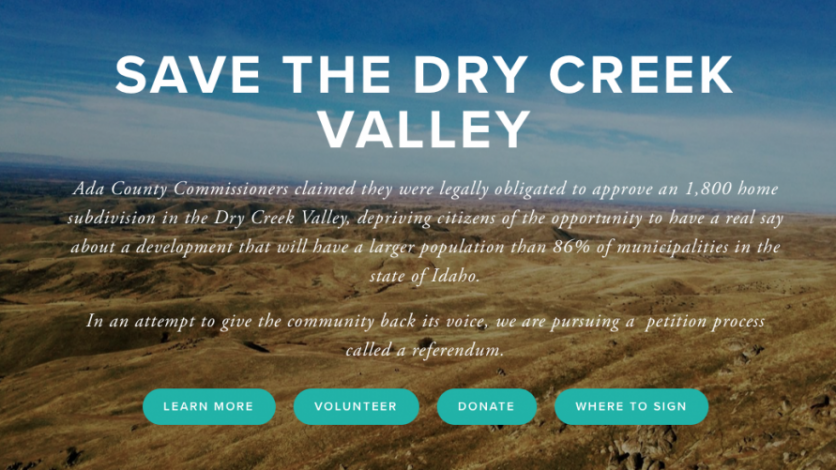 The Save Dry Creek Valley Coalition in Boise, Idaho.