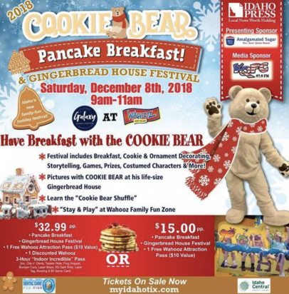 Cookie Bear Pancake Breakfast & Gingerbread House Festival in Meridian, Idaho.