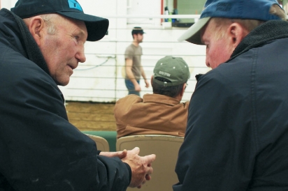 Discussion at Caldwell cattle auction