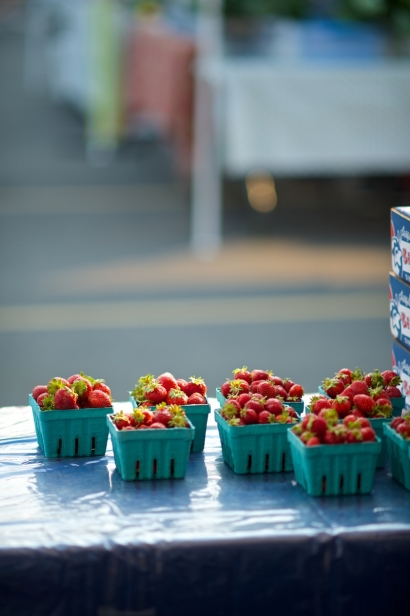 Jo Ann Smith's strawberries ready for sale at the Boise Farmers' Market.