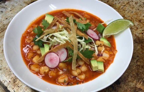 Gary Kucy’s Red Chile Posole of Rupert's at Hotel McCall recipe.